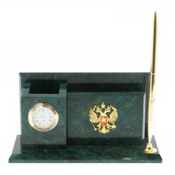 Настольный мини-набор "Гербовый" камень змеевик