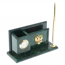 Настольный мини-набор "Гербовый" камень змеевик