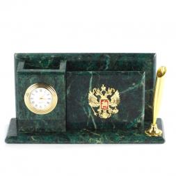 Настольный мини-набор "Гербовый" камень змеевик