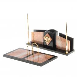 Письменный прибор &amp;quot;Элегант&amp;quot; из розового мрамора