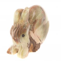 Статуэтка из оникса &amp;quot;Заяц&amp;quot; зелено-коричневый 7,5х3,2х6,5 см (3)