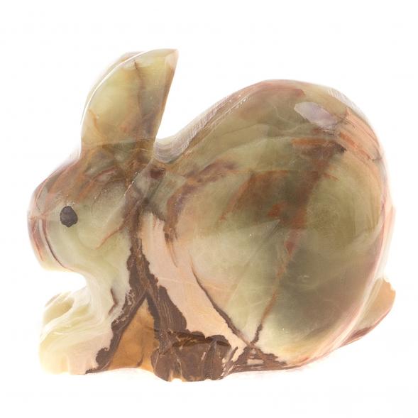 Статуэтка из оникса &amp;quot;Заяц&amp;quot; зелено-коричневый 7,5х3,2х6,5 см (3) 124646
