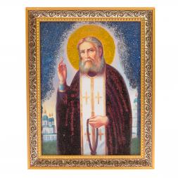 Икона настенная &amp;quot;Серафим Саровский&amp;quot; рамка багет 18х23 см