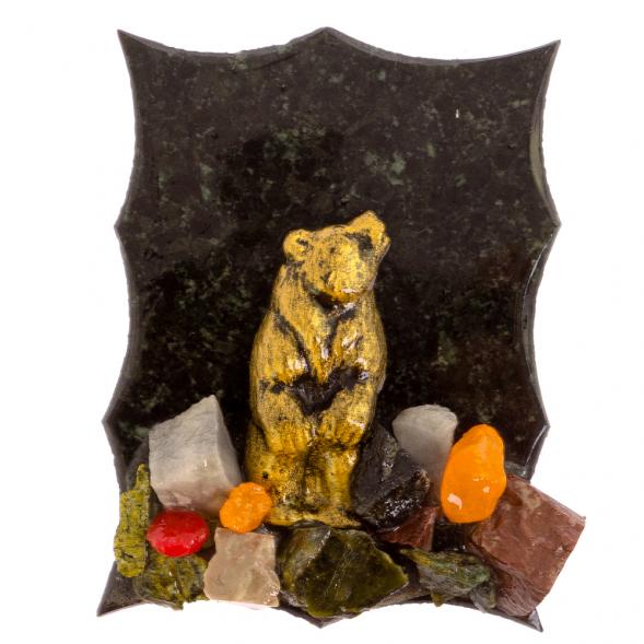 Магнит сувенирный &amp;quot;Медведь стоит&amp;quot; змеевик 126296