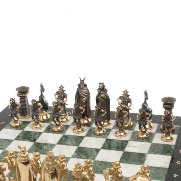 Шахматы из бронзы &amp;quot;Викинги&amp;quot; мрамор змеевик 126906
