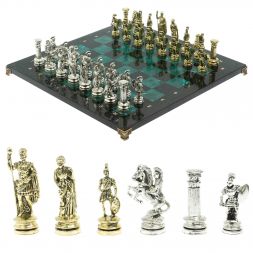 Шахматы &amp;quot;Древний Рим&amp;quot; доска 44х44 см из змеевика