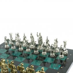 Шахматы &amp;quot;Древний Рим&amp;quot; доска 44х44 см из змеевика