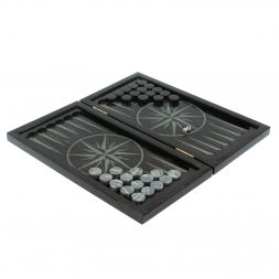 Нарды с гравировкой &amp;quot;Холмы / Роза ветров&amp;quot; камень гранит