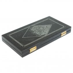 Нарды с гравировкой &amp;quot;Холмы / Роза ветров&amp;quot; камень гранит