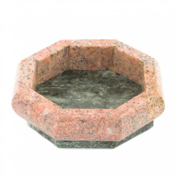 Пепельница каменная из мрамора и змеевика 119755