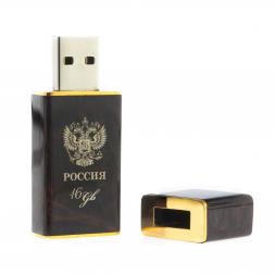 Флешка из камня обсидиан &amp;quot;Герб РФ&amp;quot; 16 гб