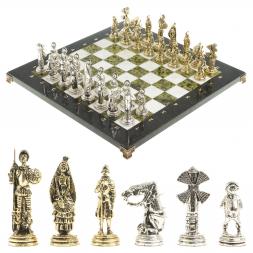 Шахматы "Дон Кихот" доска 40х40 см камень мрамор змеевик