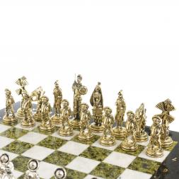 Шахматы "Дон Кихот" доска 40х40 см камень мрамор змеевик