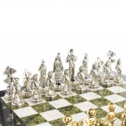 Шахматы "Дон Кихот" доска 40х40 см камень мрамор змеевик