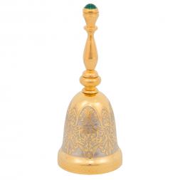 Колокольчик латунный &amp;quot;Малахит&amp;quot; в подарочном футляре Златоуст
