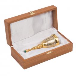 Колокольчик латунный &amp;quot;Малахит&amp;quot; в подарочном футляре Златоуст