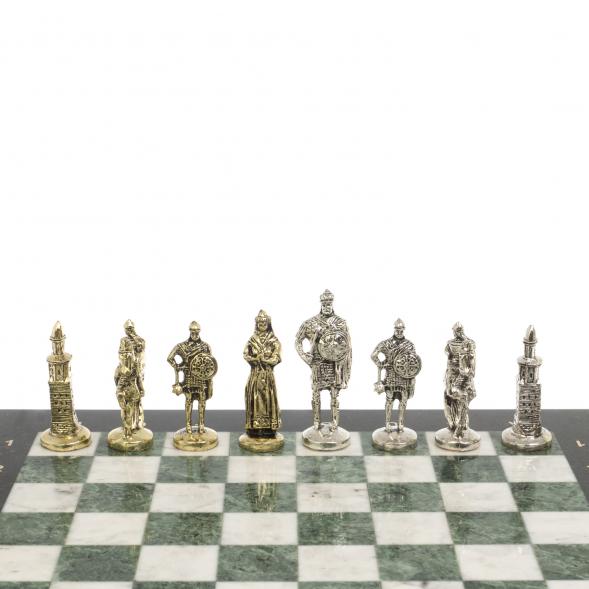 Подарочные шахматы &amp;quot;Русь&amp;quot; доска 40х40 см мрамор шабровский змеевик 126830