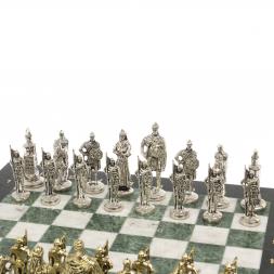 Подарочные шахматы &amp;quot;Русь&amp;quot; доска 40х40 см мрамор шабровский змеевик