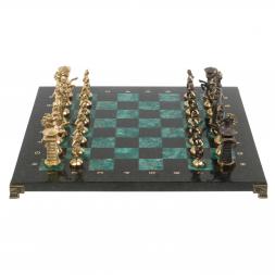 Шахматы "Викинги из змеевика и бронзы