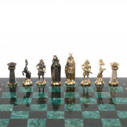 Шахматы "Викинги из змеевика и бронзы