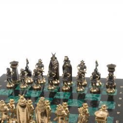 Шахматы "Викинги из змеевика и бронзы