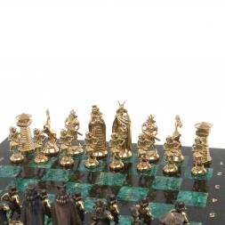 Шахматы "Викинги из змеевика и бронзы