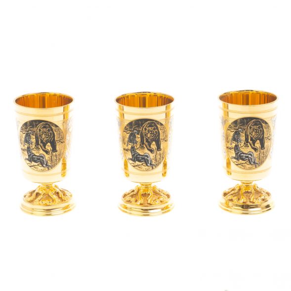 Набор рюмок &amp;quot;Охота на медведя&amp;quot; 100 мл 3 шт Златоуст 127140