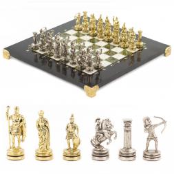 Шахматы &amp;quot;Лучники&amp;quot; доска 28х28 см мрамор змеевик
