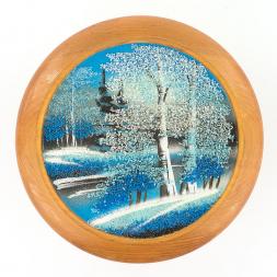 Тарелка декоративная &amp;quot;Зима&amp;quot; 20 см каменная крошка