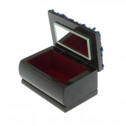 Шкатулка с иллюстрацией под чароит &amp;quot;Ящерица и самоцветы&amp;quot; змеевик 10х6,5х6 см