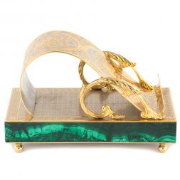 Подставка для телефона &amp;quot;Герб России&amp;quot; камень малахит Златоуст