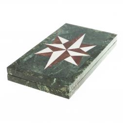 Каменные нарды &amp;quot;Звезда&amp;quot; белый мрамор / лемезит