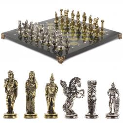 Шахматы сувенирные Александр Македонский" доска 36х36 см камень змеевик