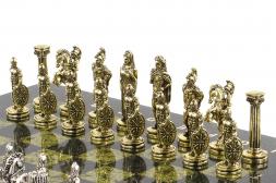 Шахматы сувенирные Александр Македонский" доска 36х36 см камень змеевик