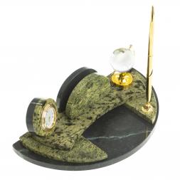 Настольный мини-набор "Глобус" камень змеевик