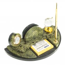 Настольный мини-набор "Глобус" камень змеевик