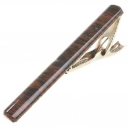 Зажим для галстука с камнем обсидиан