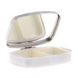 Таблетница на 2 отделения камень шайтанский переливт цвет серебро