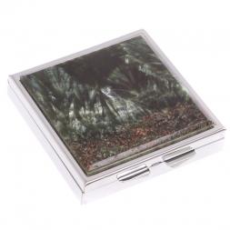 Таблетница на 4 отделения камень серафинит цвет серебро