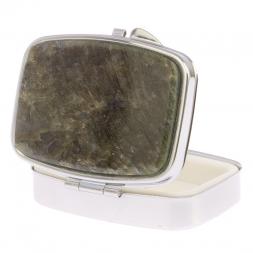 Таблетница на 2 отделения камень лабрадор цвет серебро