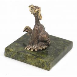 Статуэтка &amp;quot;Петух обжора&amp;quot; бронза змеевик