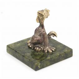 Статуэтка &amp;quot;Петух обжора&amp;quot; бронза змеевик