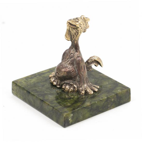 Статуэтка &amp;quot;Петух обжора&amp;quot; бронза змеевик 117299