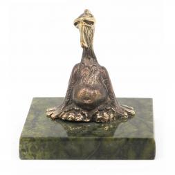 Статуэтка &amp;quot;Петух обжора&amp;quot; бронза змеевик