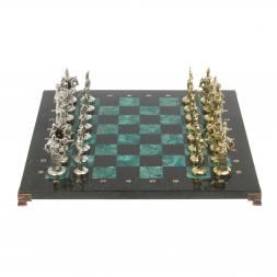 Сувенирные шахматы &amp;quot;Русь&amp;quot; доска 40х40 см шабровский змеевик