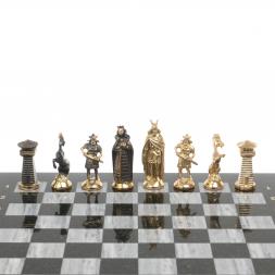 Шахматы из бронзы и мрамора "Викинги"
