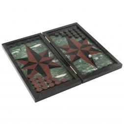 Подарочные нарды из камня &amp;quot;Звезда&amp;quot; змеевик и лемезит