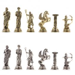 Настольные шахматы "Римские лучники" 28х28 см камень мрамор змеевик