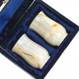 Набор стаканов 2 шт в футляре камень оникс 150 мл 6,2х9,2 см (2,5х4)