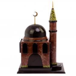 Часы &amp;quot;Мечеть&amp;quot; средняя лемезит, змеевик